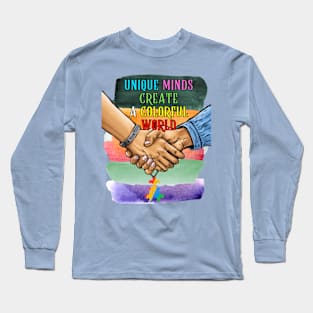 Unique minds shine: advocate, educate, support autism awareness Long Sleeve T-Shirt